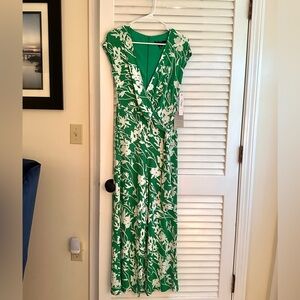 Maggie London green and white jumpsuit